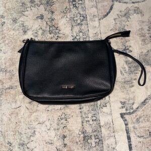 Black Leather Nine West Wristlet